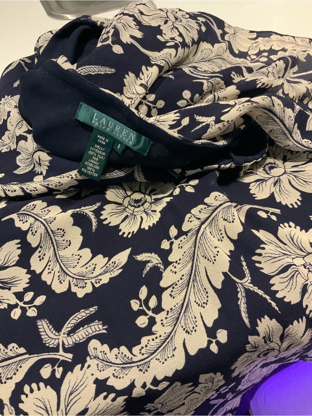 Lauren Ralph Lauren Navy and Cream Floral Maxi Skirt - Picture 14 of 14
